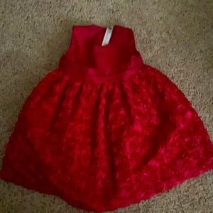 Cherokee 9 month girl red with roses dress